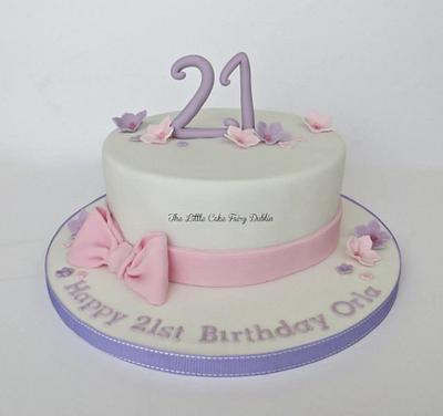 Pink and purple 21st birthday cake - Cake by Little Cake Fairy Dublin
