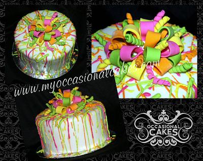Neon Splatter Party Cake - Cake by Occasional Cakes