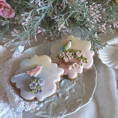 Birds and blossoms - Cake by Teri Pringle Wood