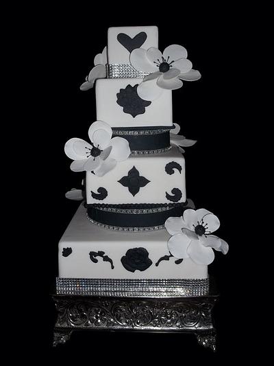 Black and White Wedding cake - Cake by Teresa