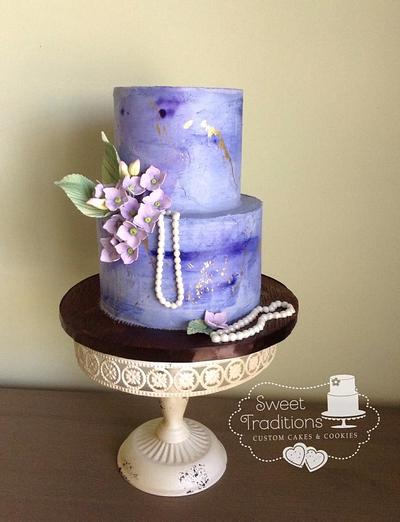 Hydrangeas and pearls - Cake by Sweet Traditions