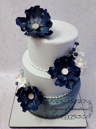 Blue and Silver cake - Cake by Justsweet