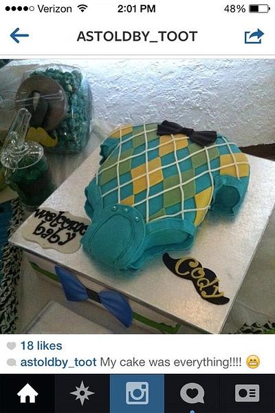 Little Man Onesie Cake with Bowtie - Cake by K & S Couturecakes