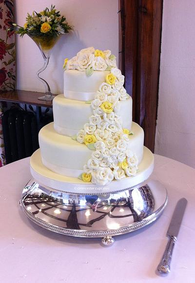 Wedding Cake - White Chocolate Cascade  - Cake by Happy_Food