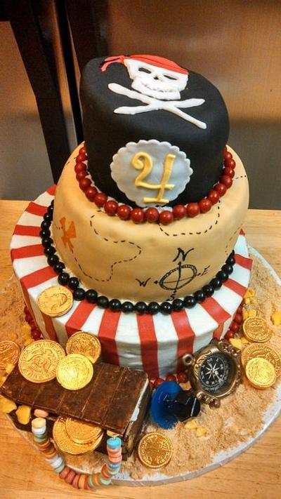 Pirate Theme Topsy Turvy Cake - Cake by Mary Kruithof