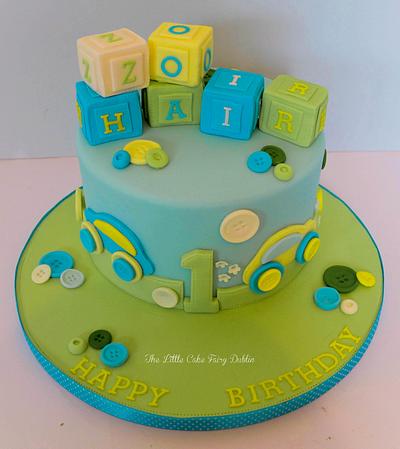 Pastel cars and blocks - Cake by Little Cake Fairy Dublin