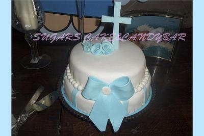 Blue Baptism Cake. - Cake by SUGARScakecupcakes