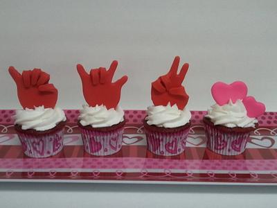 "I Love You" sign language cupcakes - Cake by Cake Creations by Trish