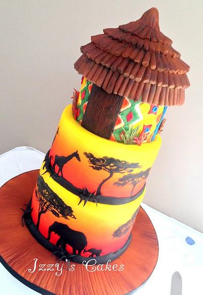 African sunrise wedding cake - Cake by The Rosehip Bakery
