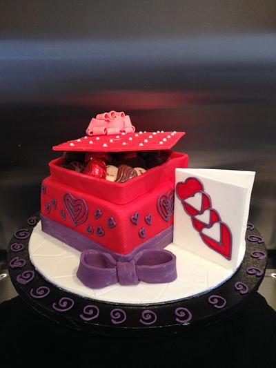 Chocolate box valentines cake - Cake by Kay's cake creations