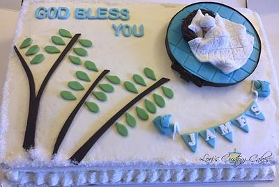 Baptism cake and cupcakes  - Cake by Lori Mahoney (Lori's Custom Cakes) 