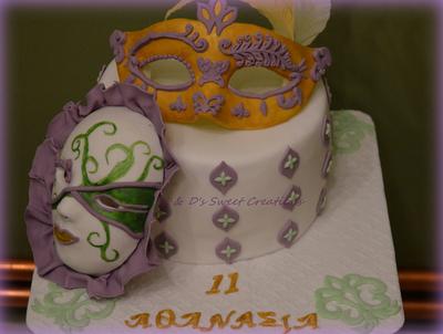 Venetian masks - Cake by Konstantina - K & D's Sweet Creations