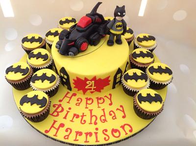 Batman birthday cake with cupcakes - Cake by Yvonne Beesley