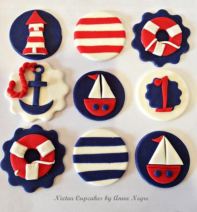 Nautical cupcakes toppers - Cake by nectarcupcakes