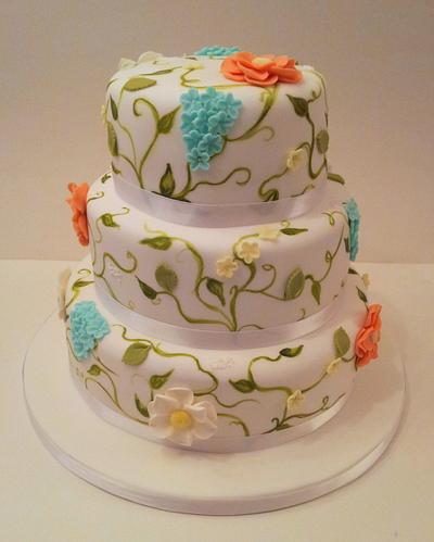 Hand painted wedding cake - Cake by Sarah Poole