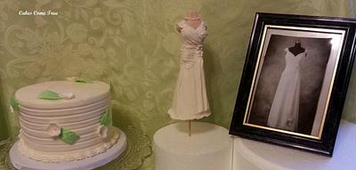 Wedding Dress Shower Cake topper - Cake by Rosie93095