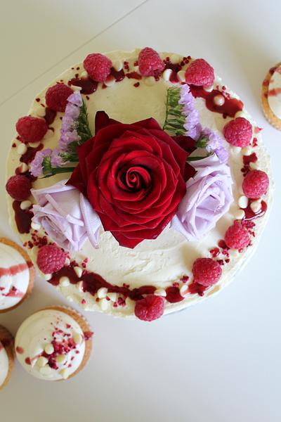 Raspberry & White Chocolate - Cake by The Skylark Bakery