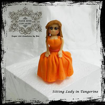 Sitting Lady in Tangerine - Cake by Bee Siang
