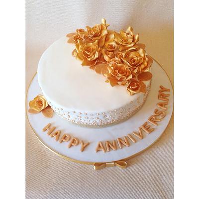 Golden wedding anniversary cake! - Cake by Beth Evans