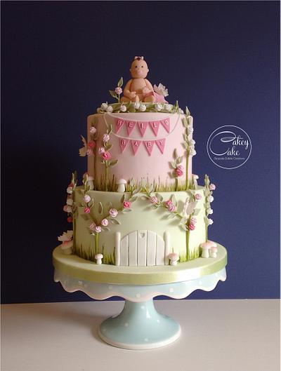Enchanted Garden Baby Shower Cake - Cake by CakeyCake