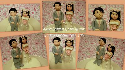 Bride & Groom Cake Topper - Cake by Joelyn Wong