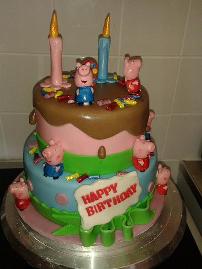 Peppa Pig 2 Tiea cake - Cake by Deborah Wagstaff