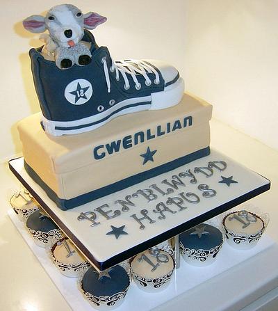 Girls 18th Birthday with Converse Trainer and Pygmey Goat theme! - Cake by Wayne