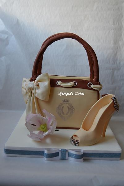  Bag, shoe heels and magnolia - Cake by Georgia´s Cakes 