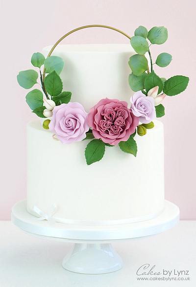 Gumpaste Flower Hoop Cake - Cake by CakesbyLynz