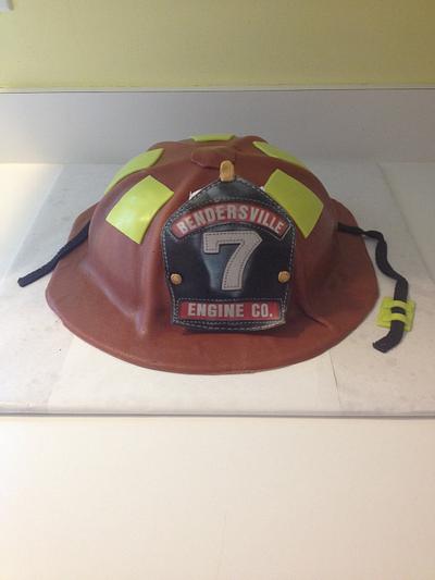Fire Helmet - Cake by Cosden's Cake Creations