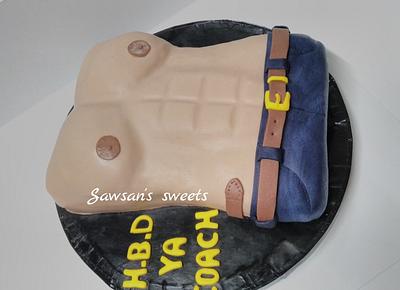 Chest muscles 💪 Six packs cake - Cake by Sawsan's sweets