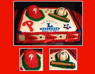 Baseball Themed Sheet Cake - Cake by Tracy's Custom Cakery LLC