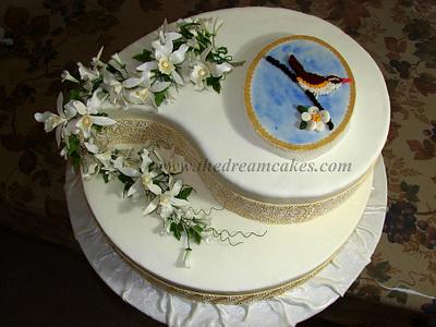 Royal Orchids and quilled bird  - Cake by Ashwini Sarabhai