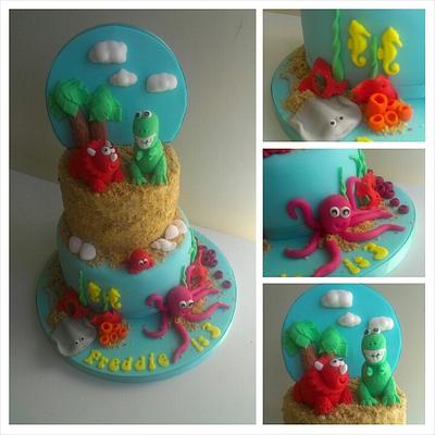Under the sea meets dinosaurs. - Cake by Amy