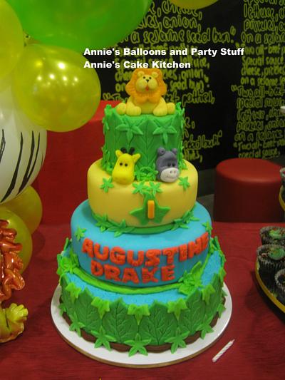 Augustine Drake's Jungle Safari Theme Cake - Cake by Annie's Balloons & Party Stuff - Annie's Cake Kitchen