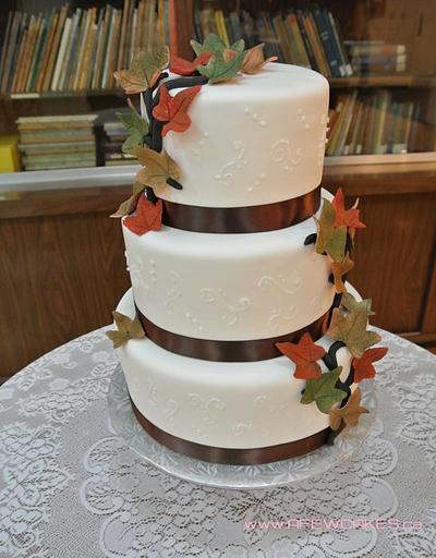 3 Tiered Fall Wedding Cake - Cake by Amanda