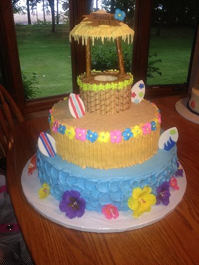 Hawaiian Graduation - Cake by Cakebuddies