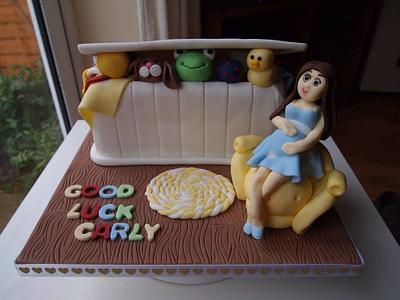 Baby shower cake, my first fondant person!! - Cake by Leanne 