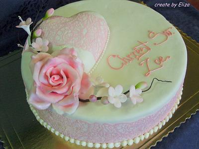 heart with lace  - Cake by Eliza