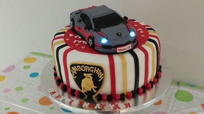 Lamborghini Themed Cake - Cake by yourfantasycakes