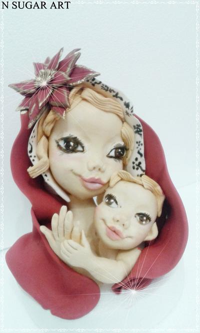 Mother's love -MERRY CHRISTMAS - Cake by N SUGAR ART