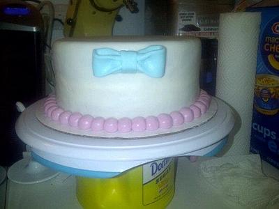 Vanilla Cake with Vanilla Buttercream covered in fondant. - Cake by Clary