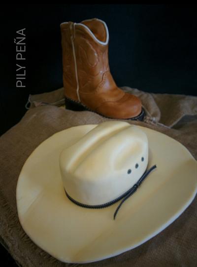 Cowboy hat & boot cake - Cake by Pily Peña
