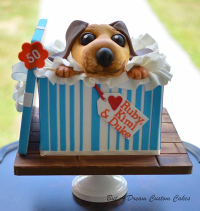Puppy In A Box - Cake by Elisabeth Palatiello