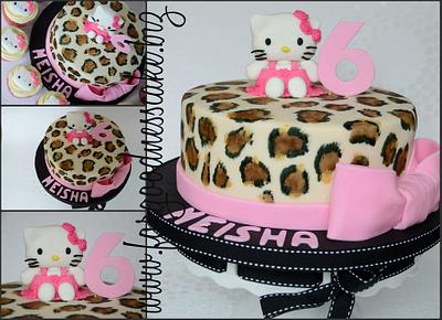 Leopard print Hello Kitty - Cake by Forgoodnesscake