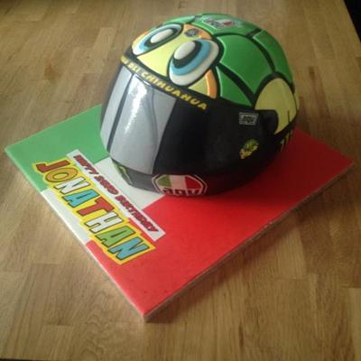 Valentino Rossi Moto GP Helmet - Cake by Symphony in Sugar