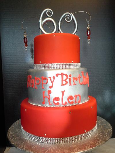 Red & Silver 60th Birthday - Cake by Melissa Walsh