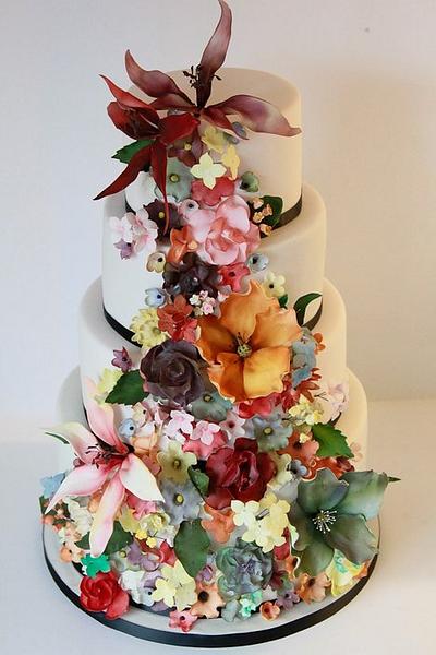 Autumnal flower explosion! - Cake by Happyhills Cakes