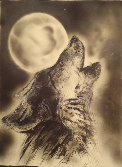 Wolf painting  - Cake by Fatiha Kadi