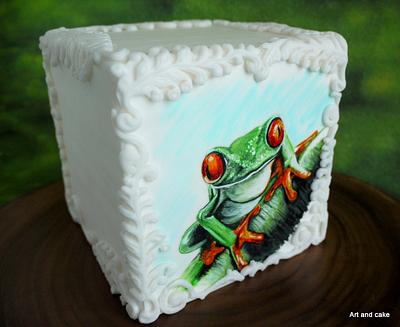 Hand painted frog cake - Cake by marja